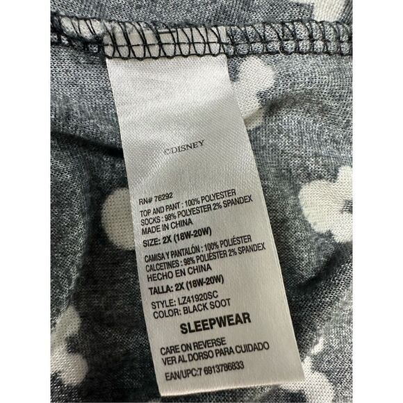 Disney Women’s Fleece Pajamas Pants Black White Elastic Waistband Size 2X - Picture 4 of 10